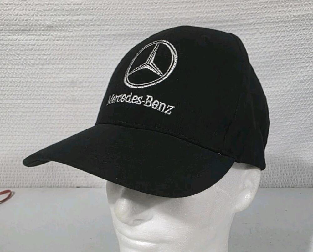 VTG MERCEDES-BENZ ADJSUTABLE EMBROIDERED BLACK HAT BASEBALL CAP ONE SIZE OS